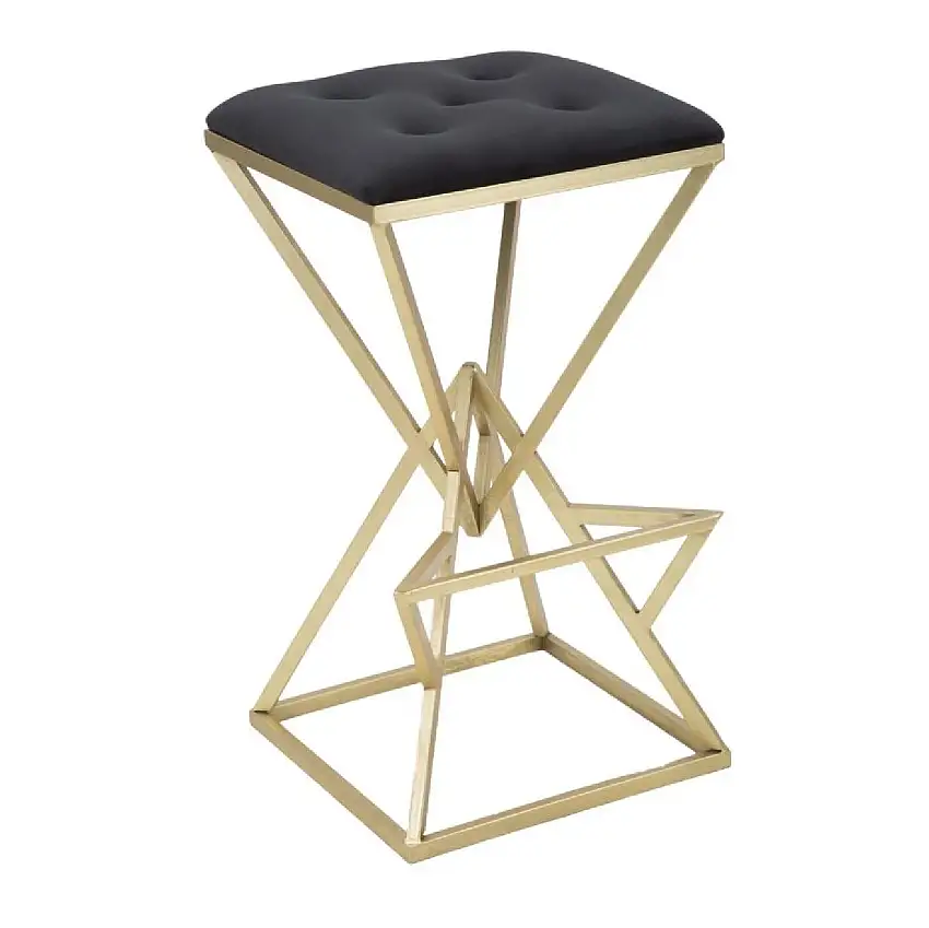 Mauro Ferretti Barhocker Piramid 40x40x75 cm schwarz gold