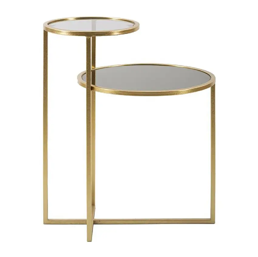 Mauro Ferretti Beistelltisch 2 Ebenen 50x40x60,5 cm gold