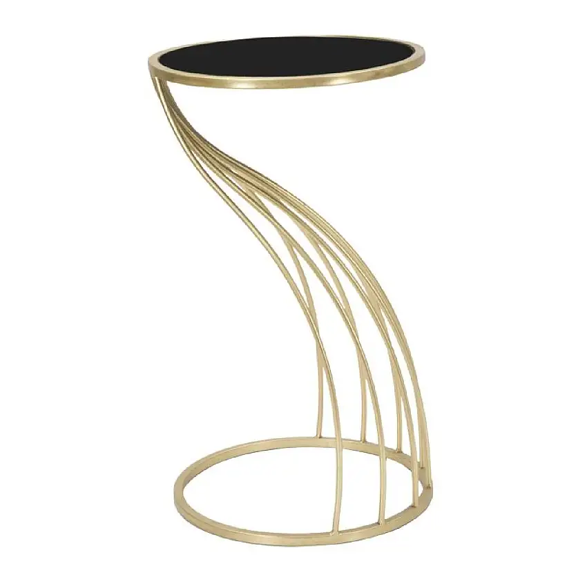 Mauro Ferretti Beistelltisch Ø35x60cm schwarz-gold