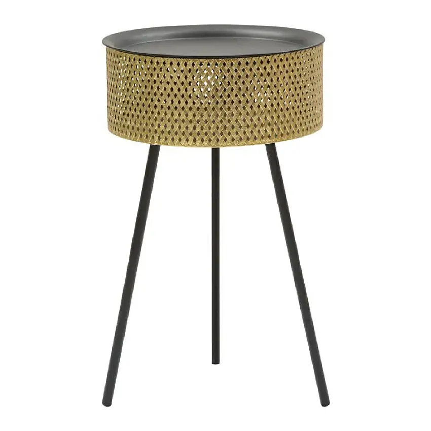 Mauro Ferretti Beistelltisch Glovy Ø 40x65 cm gold schwarz