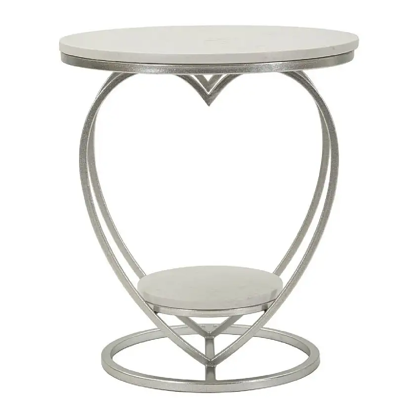 Mauro Ferretti Beistelltisch Herz Ø 40x45,5 cm silber weiß