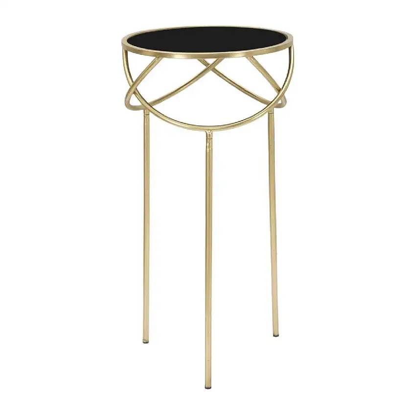 Mauro Ferretti Beistelltisch Ring Ø 40x80 cm schwarz gold