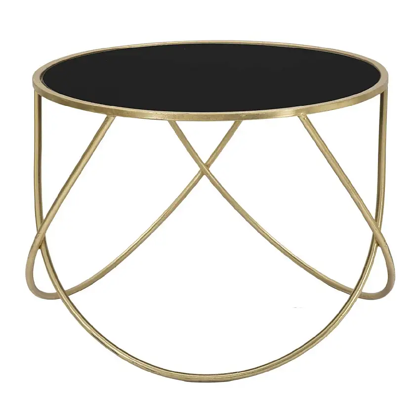 Mauro Ferretti Beistelltisch Ring Ø 60x45 cm schwarz gold