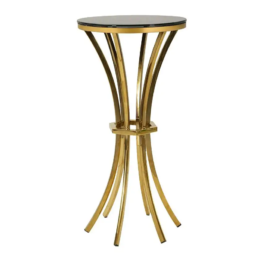 Mauro Ferretti Beistelltisch Shanty hoch Ø 40x81 cm gold schwarz