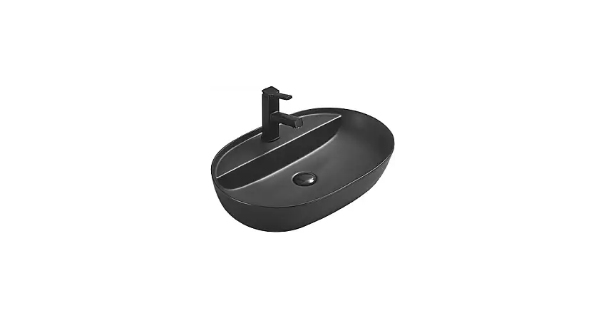 Mexen Adel Aufsatzwaschbecken 60 x 41 cm, Schwarz Matt - 22166085