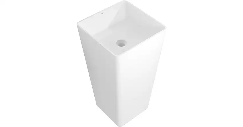 Mexen Adora freistehendes Waschbecken aus Konglomerat 45 x 45 cm, weiß matt - 26564500