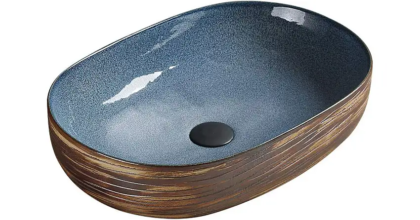 Mexen Agota Aufsatzwaschbecken 58 x 40 cm, blau - 22025866