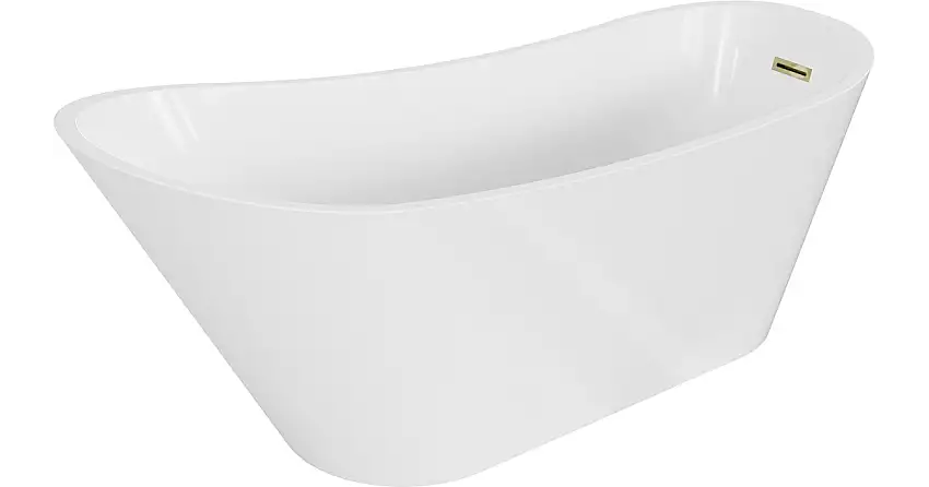Mexen Alta freistehende Badewanne 170 x 75 cm, weiß, goldener Überlauf - 52141707500-50