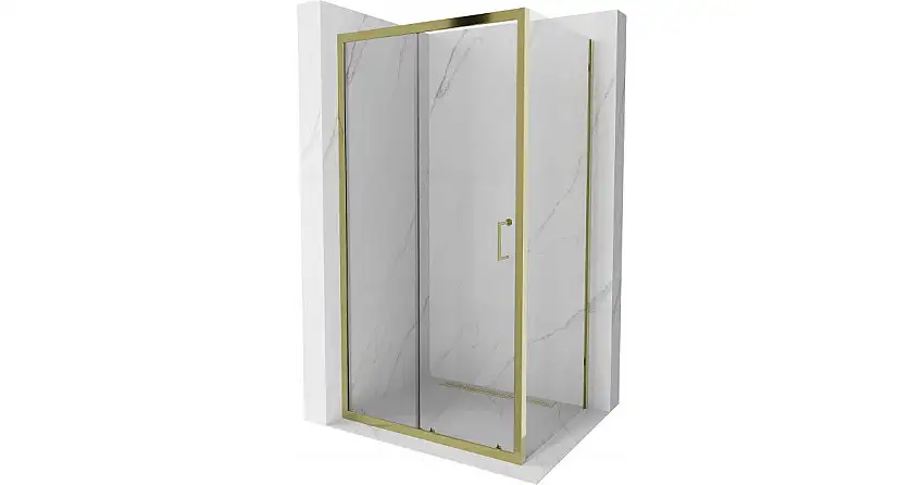Mexen Apia Duschkabine Schiebetür 110 x 80 cm, transparent, gold - 840-110-080-50-00