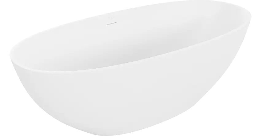 Mexen Bari freistehende Badewanne aus Konglomerat 165 x 75 cm, weiß matt - 57221657500