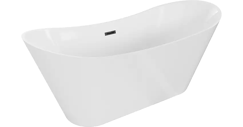 Mexen Celia freistehende Badewanne 170 x 75 cm, weiß, schwarzer Überlauf - 52331707500-70