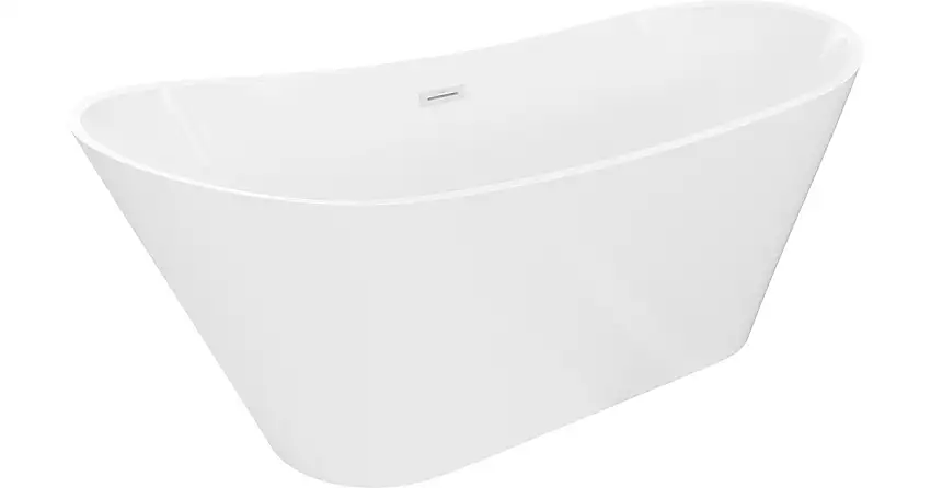 Mexen Dora freistehende Badewanne 160 x 75 cm, weiß, Überlauf weiß - 52071607500-20