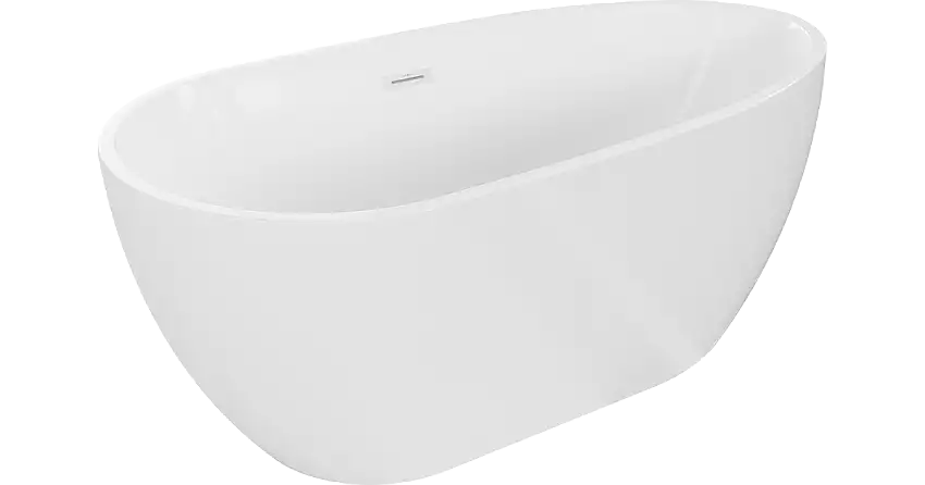 Mexen Eos freistehende Badewanne 150 x 75 cm, weiß, Überlauf weiß - 52471507500-20