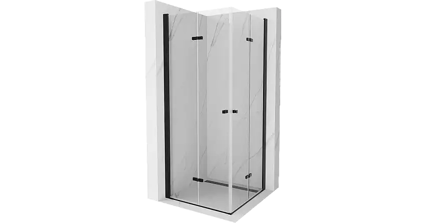 Mexen Lima Duo Faltduschkabine 90 x 90 cm, transparent, schwarz - 856-090-090-70-00-02