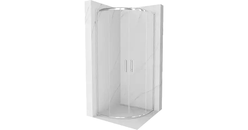 Mexen Rio Duschkabine halbkreisförmig 90 x 90 cm, transparent, Chrom - 863-090-090-01-00