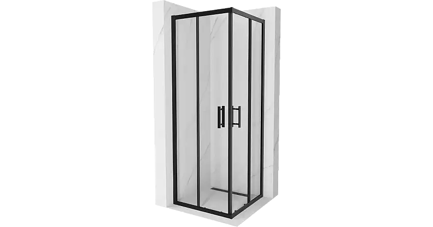 Mexen Rio quadratische Duschkabine 70 x 70 cm, transparent, schwarz - 860-070-070-70-00