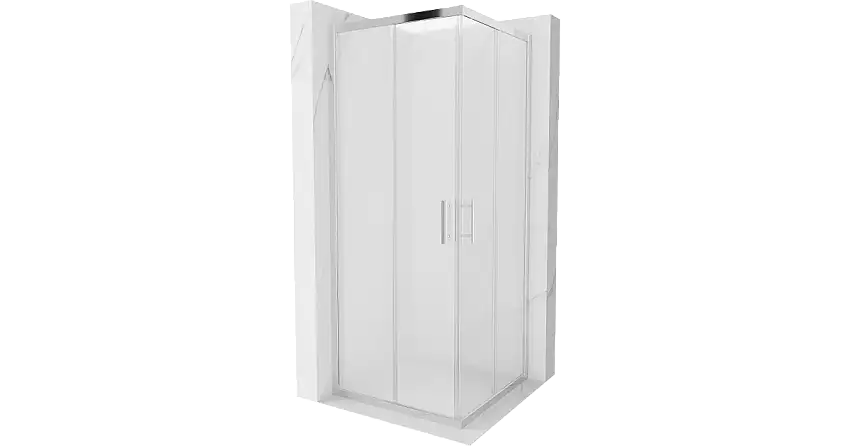 Mexen Rio quadratische Duschkabine 80 x 80 cm, matt, chrom - 860-080-080-01-30