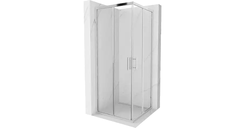 Mexen Rio quadratische Duschkabine 80 x 80 cm, transparent, Chrom - 860-080-080-01-00