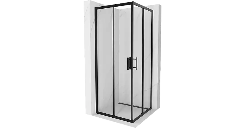 Mexen Rio quadratische Duschkabine 80 x 80 cm, transparent, schwarz - 860-080-080-70-00