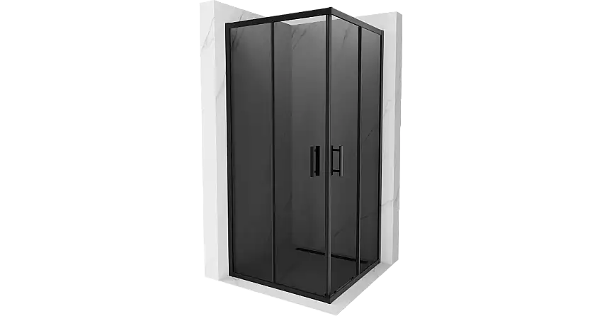 Mexen Rio quadratische Duschkabine 90 x 90 cm, Grafit, Schwarz - 860-090-090-70-40