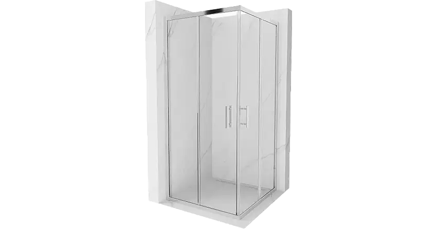 Mexen Rio quadratische Duschkabine 90 x 90 cm, transparent, Chrom - 860-090-090-01-00