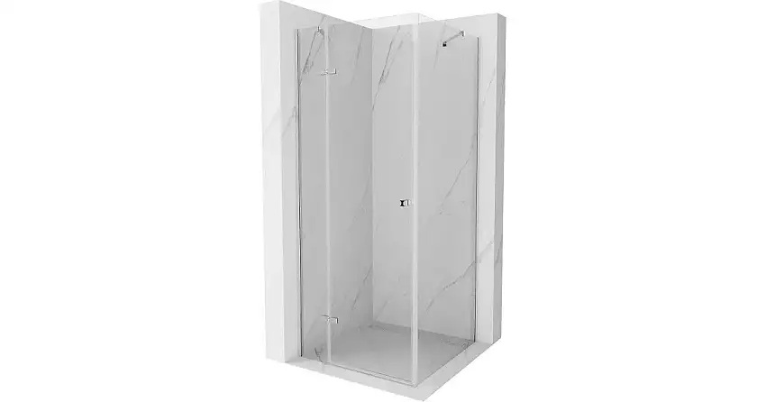 Mexen Roma Duschkabine schwenkbar 90 x 90 cm, transparent, Chrom - 854-090-090-01-00