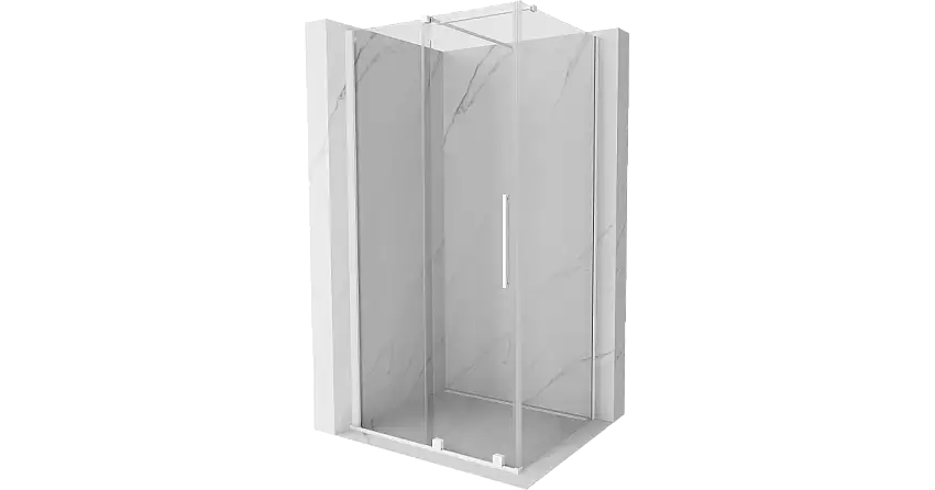Mexen Velar Schiebeduschkabine 120 x 80 cm, transparent, weiß - 871-120-080-01-20
