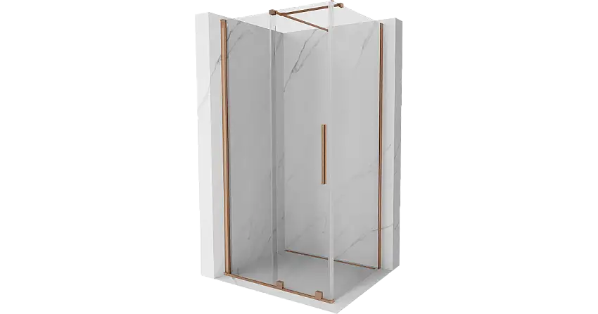 Mexen Velar Schiebeduschkabine 120 x 90 cm, transparent, gebürstetes Kupfer - 871-120-090-01-65
