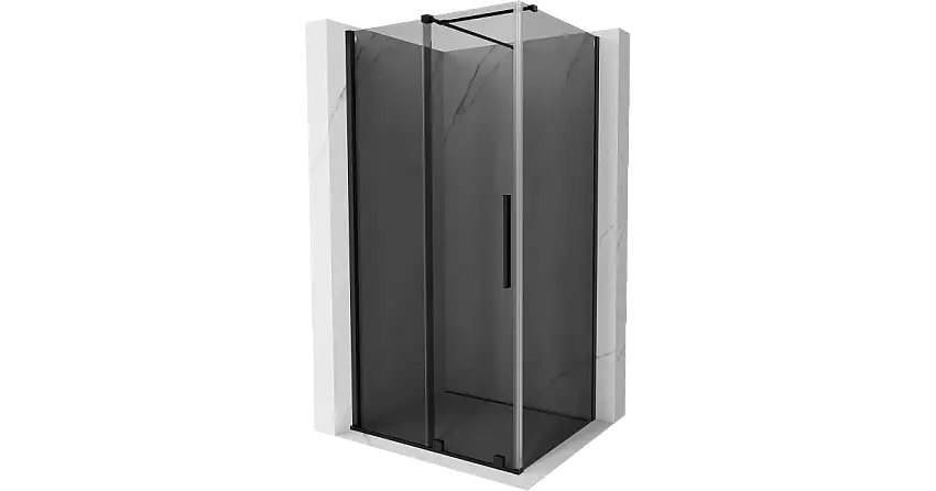 Mexen Velar Schiebeduschkabine 140 x 90 cm, grafit, schwarz - 871-140-090-41-70