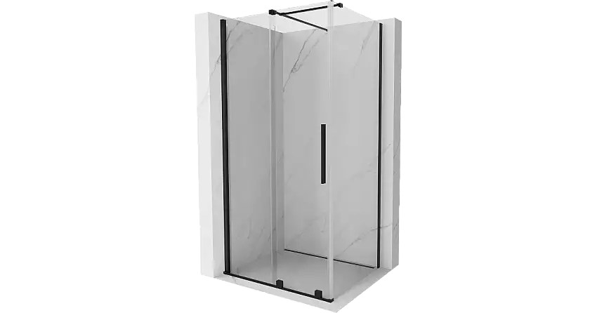 Mexen Velar Schiebeduschkabine 90 x 85 cm, transparent, schwarz - 871-090-085-01-70