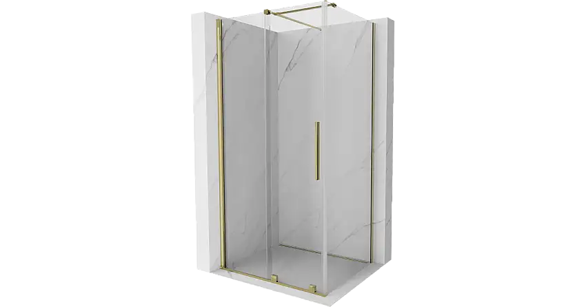 Mexen Velar Schiebetür-Duschkabine 120 x 100 cm, transparent, gold - 871-120-100-01-50