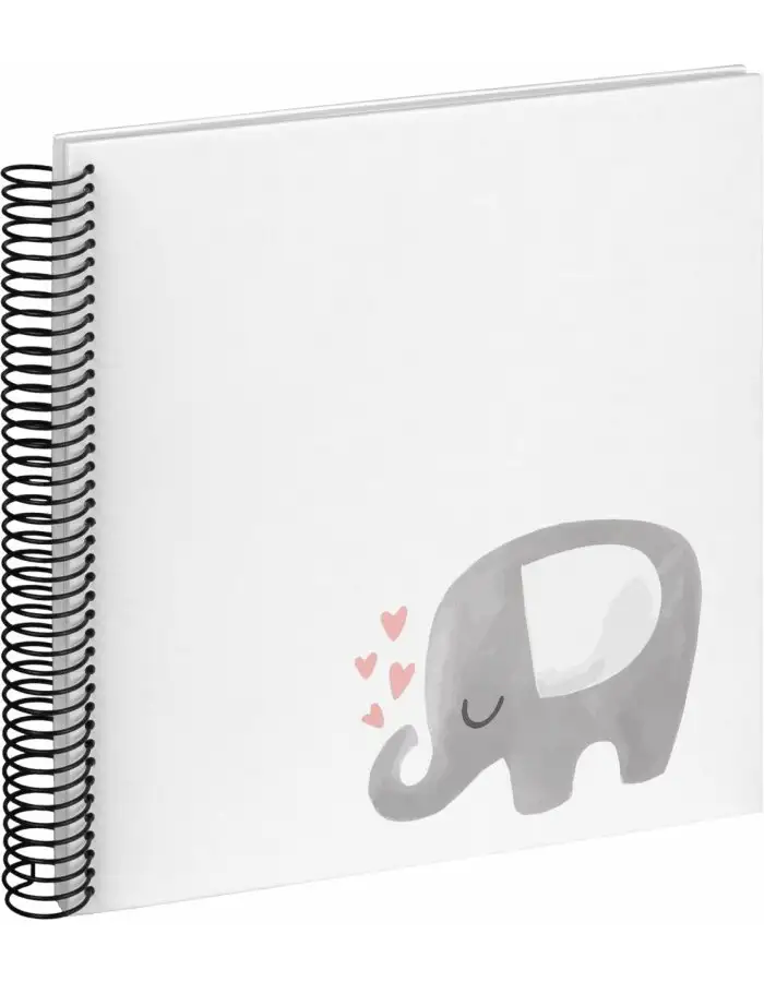Walther Babyalbum Spiralalbum Elefant Hearting 25x25 cm 40 weiße Seiten