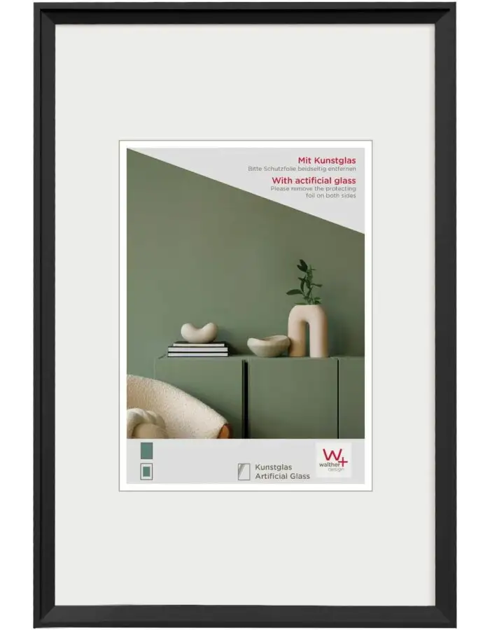 Walther Desire Kunststoffrahmen 30x40 cm schwarz Acrylglas MDF-Rückwand