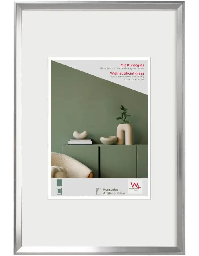 Walther Desire Kunststoffrahmen silber 30x40 cm mit Acrylglas