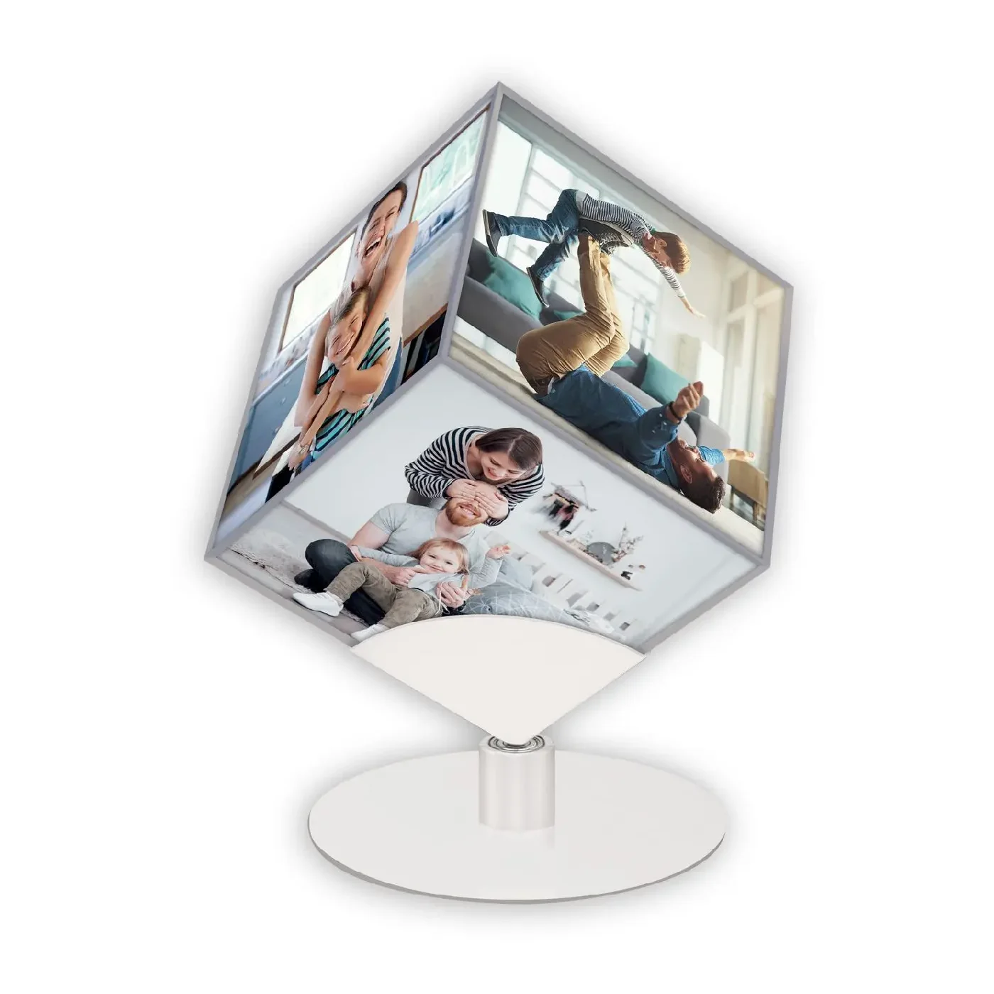 ZEP 6-seitiger Acrylwürfel Steven 8,5x8,5 cm mit drehbarem Metallsockel