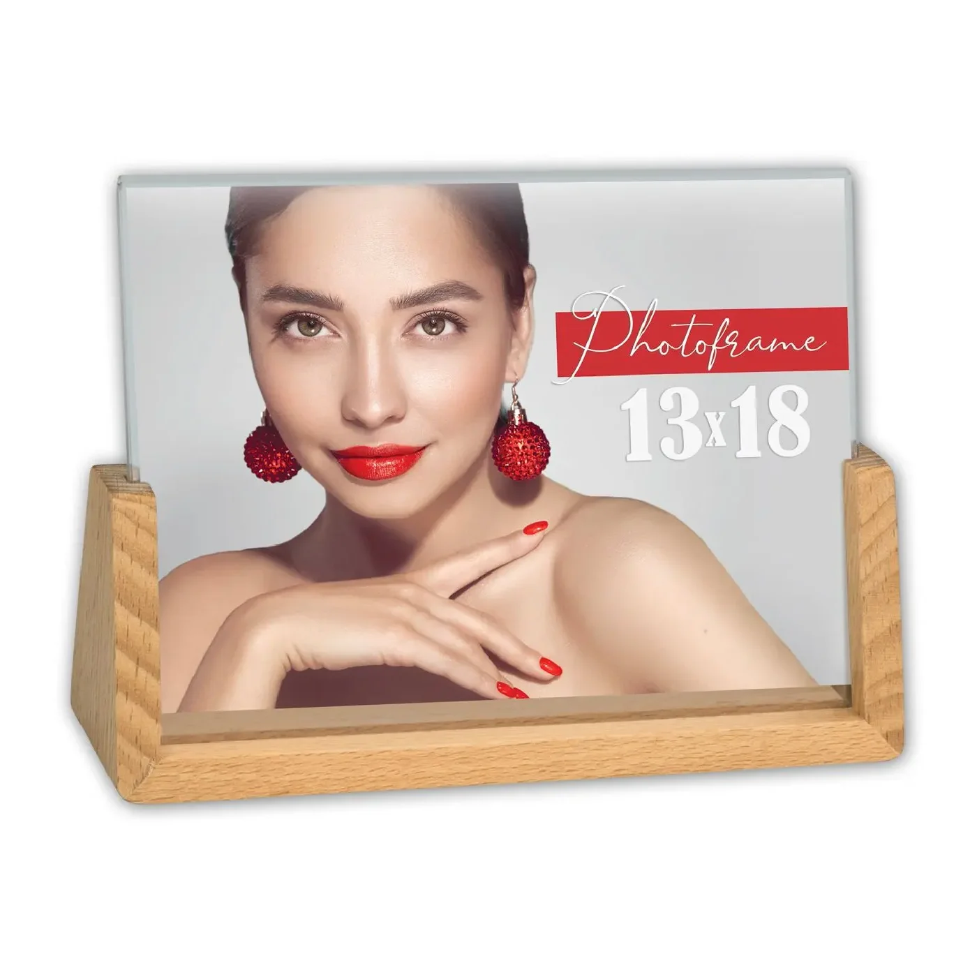 ZEP Acryl Bilderrahmen Virginia Natural 13x18 cm mit Holzbasis Double Face