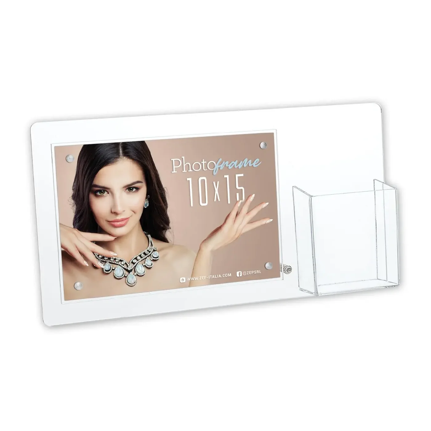 ZEP Acryl Visitenkartenhalter Magnetic Frame Lowell 10x15 cm Transparent