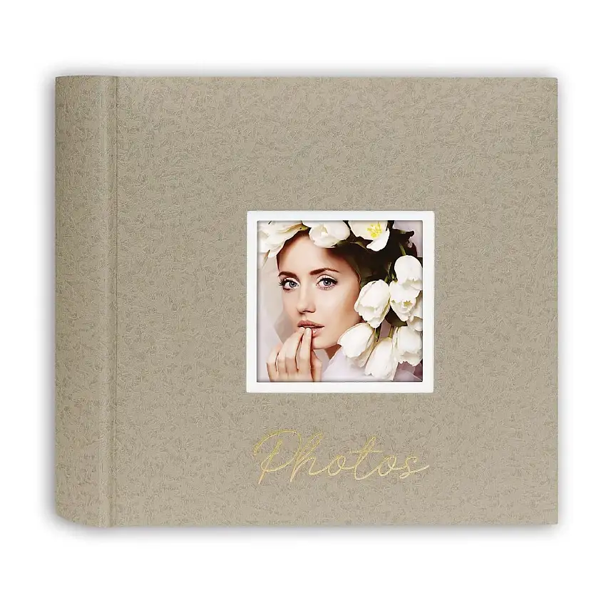 ZEP Fotoalbum Dante Beige 32x32 cm 60 weiße Seiten Fensterstanzung