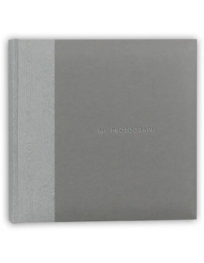 ZEP Fotoalbum Luis grau 32x32 cm 60 weiße Seiten Pergamin Zwischenblätter