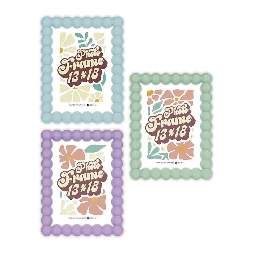 ZEP Holz-Fotorahmen Pop 10x15 13x18 15x20 cm Kugelprofil grün blau lila