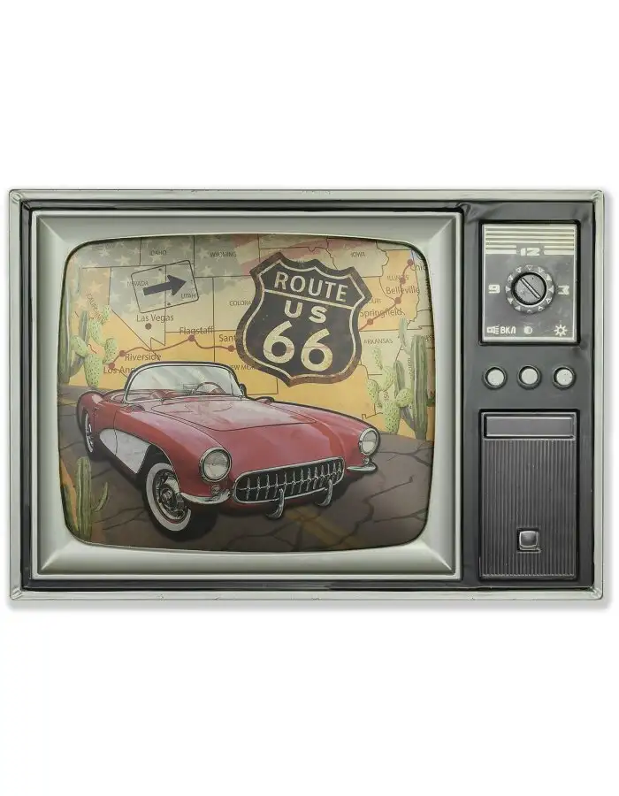 ZEP Wanddekoration TELE 48x34x4 cm Fernseher Route 66