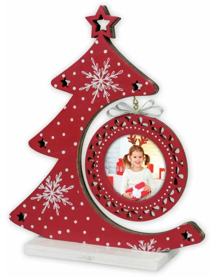 ZEP Weihnachtsbaum Bilderrahmen Nestor rot 6x6 cm (16x4,5x19 cm)