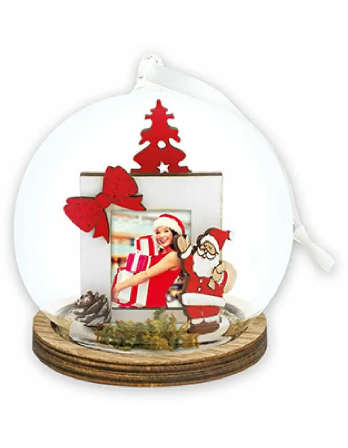 ZEP Weihnachtskugel Franz Holz Kunststoff Foto 3,5x4,5 cm 9 cm Weihnachten