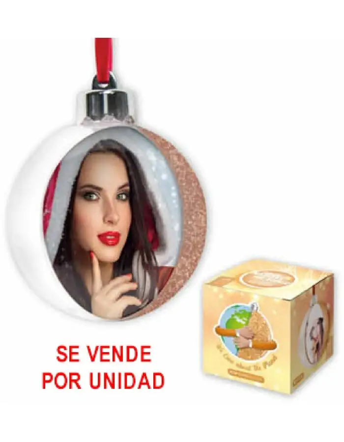 ZEP Weihnachtskugel mit Foto 7,5x7,5 cm Karamell zum Hängen