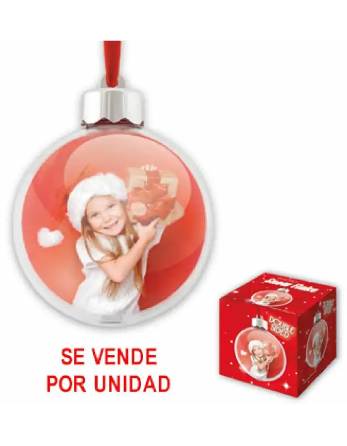 ZEP Weihnachtskugel Rot mit Bild 7,5x7,5 cm zum Hängen