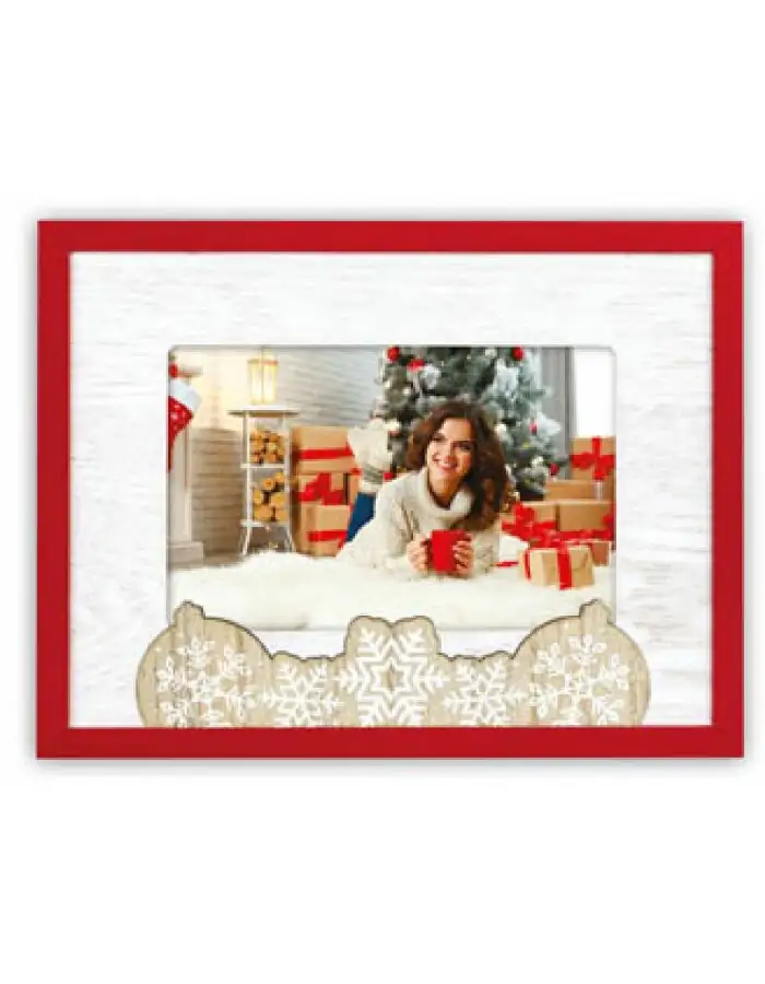 ZEP ZT3764 Vipiteno Horizontal Holzbilderrahmen Weiß Rot 10x15 cm