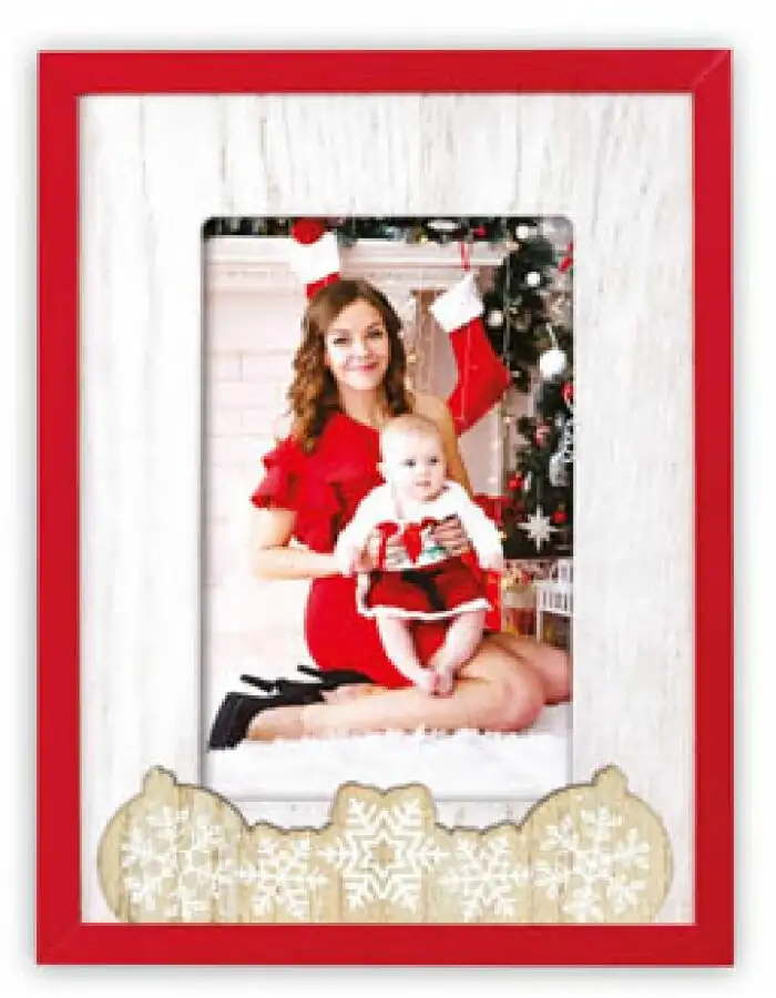 ZEP ZT3768 Vipiteno Holz-Bilderrahmen Weiß Rot 15x20 cm Vertical